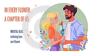 Happy couple flat illustration