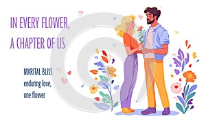 Happy couple flat illustration