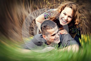 Happy couple having fun outdoor