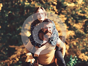 Happy couple having fun outdoors in park