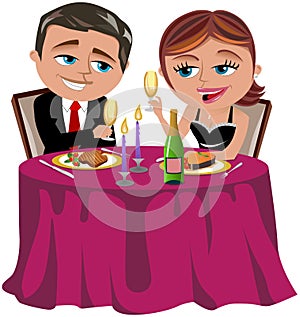 Happy Couple Having Romantic Dinner