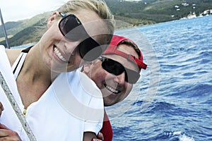 Happy Couple on Honeymoon