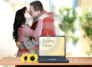 Happy Couple Kissing