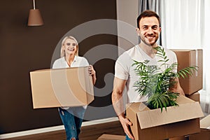 Happy Couple Moving In New Home