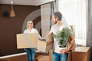 Happy Couple Moving In New Home