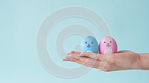 happy couple relationship harmony egg bunny hand