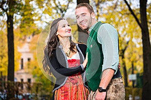 Happy Couple with Tracht in Bavaria