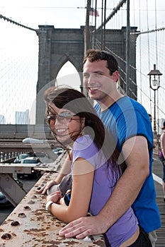 Happy Couple Visiting Brooklyn New York