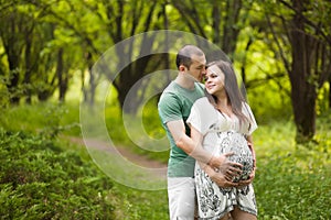 Happy couple waiting for baby.