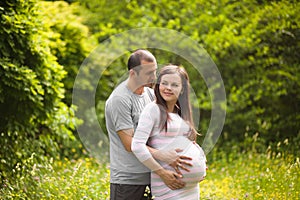 Happy couple waiting for baby.