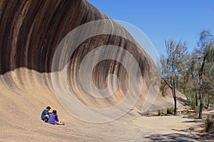 Happy couple in Wave Rock Wildlife Park, Western Australia