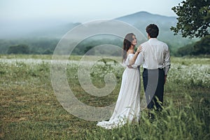 Happy couple. Wedding photo. Couple in love. Bride and groom.