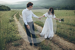 Happy couple. Wedding photo. Couple in love. Bride and groom.