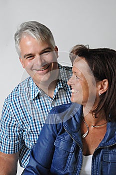 Happy couple woman looks in love to her husband