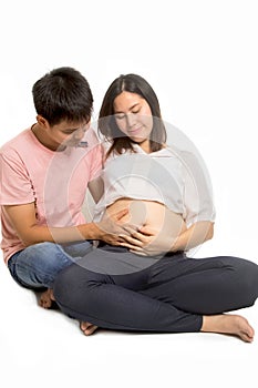 Happy couples,Couples attending antenatal Class together