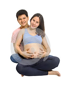 Happy couples,Couples attending antenatal Class together