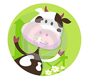 Happy cow character - farm animal