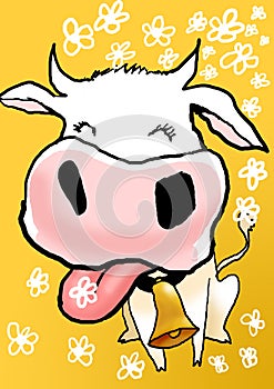 Happy cow illustration