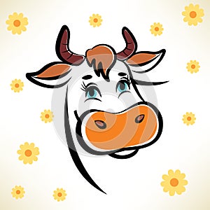 Happy cow portrait