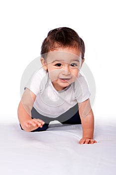 Happy crawling baby toddler