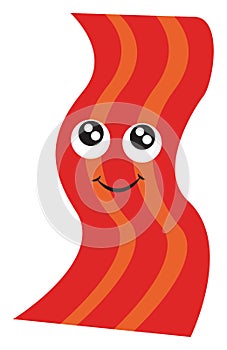 Happy crispy bacon, illustration, vector