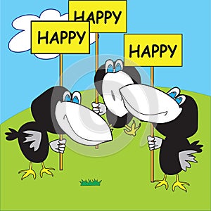 Happy crows