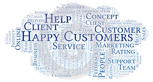 Happy Customers word cloud. photo