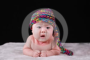 Happy cute 3-month old Asian baby