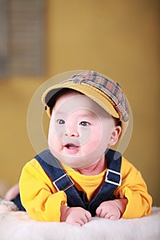 Happy cute 3-month old Asian baby