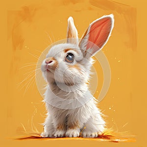 Happy cute easter little bunny. AI generative
