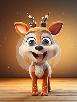 happy cute funny perfect beautiful playful joyful adorable pretty animated reindeer fawn stag, nature animated, wildlife photo