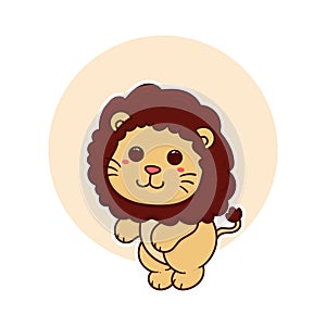 happy cute lion adorable cartoon doodle