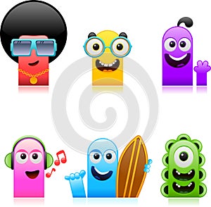 Happy cute monsters set 1