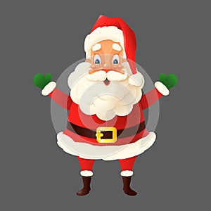 Happy cute Santa Claus isolated - vector illustration