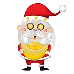 Happy Cute Santa Claus Merry Christmas and happy new year collection. with Holiday design characters set.
