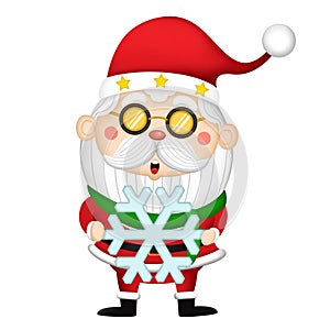 Happy Cute Santa Claus Merry Christmas and happy new year collection. with Holiday design characters set.