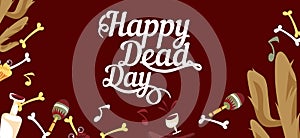 Happy day of the dead horizontal banner