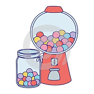 Happy day, gumball machine caramels cartoon