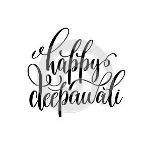 Happy deepawali black calligraphy hand lettering text