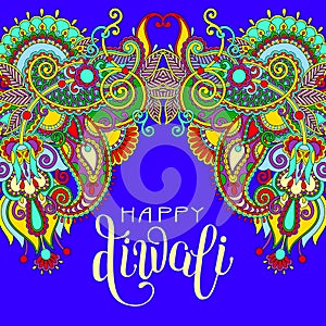 Happy Deepawali greeting card with hand written inscription