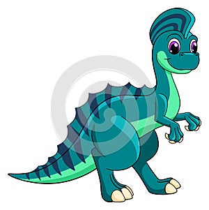 Happy dinosaur. Cartoon colorful prehistoric animal character