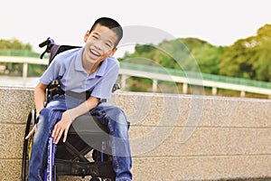 Happy disabled child concept.