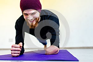 happy disabled man doing exercises at home stay positive and strong