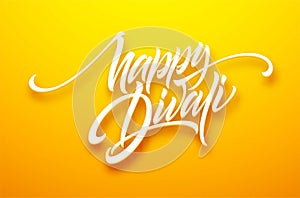 Happy divali festival of lights black calligraphy hand lettering text isolated on white background. Vector illustration