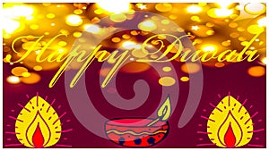 Happy Diwali Bokeh Background Illustration Image
