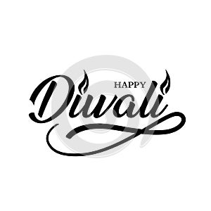 Happy Diwali calligraphy art vector on white color