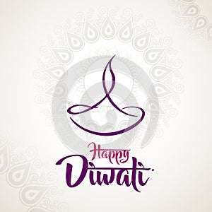 Happy diwali diya oil lamp design