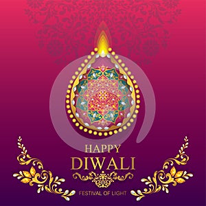 Happy Diwali festival card