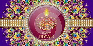 Happy Diwali festival card