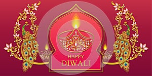 Happy Diwali festival card